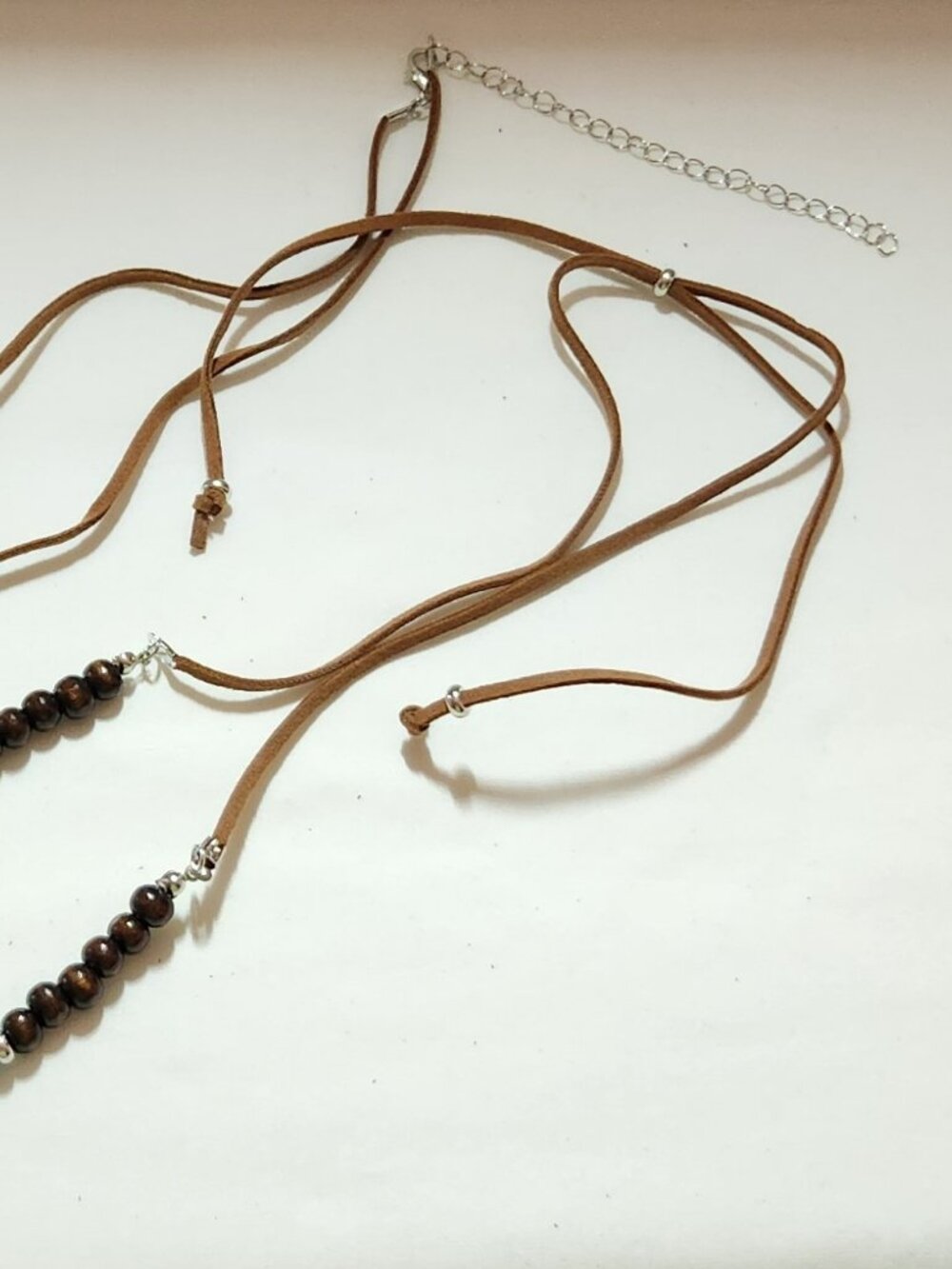 Set of two faux turquoise & leather necklaces beaded dragonfly NIP - Picture 2 of 2